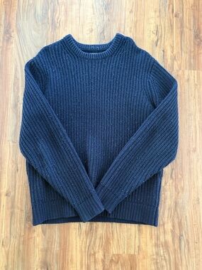 Taylor Stitch Deep Navy Ribbed Crewneck Sweater